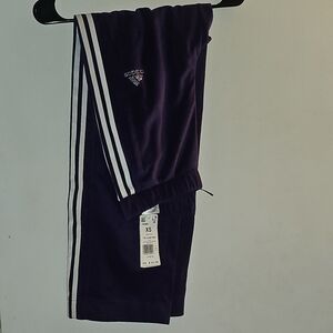 adidas Dark Purple Joggers with White Accents